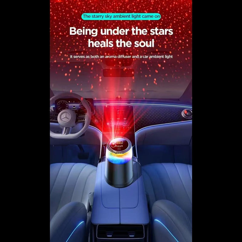 Transquessence: Car/home humidifier & diffuser with Starlights and Openable lid