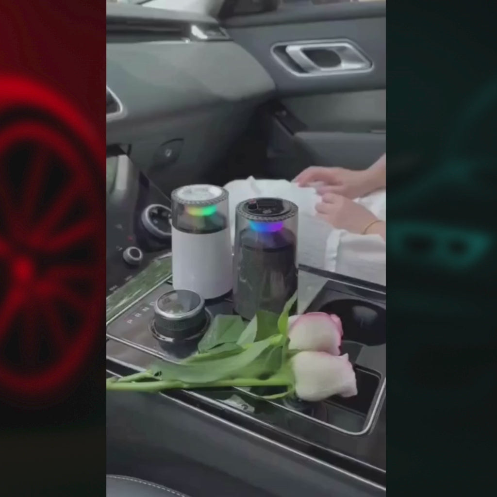 Transquessence: Car/home humidifier & diffuser with Starlights and Openable lid